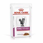 پوچ  درمانی رنال گربه طعم گوشت گاو رویال کنین ROYAL CANIN RENAL WITH BEEF 85 G