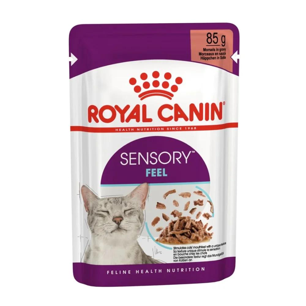 غذای پوچ گربه رویال کنین مدل سنسوری فیل ROYAL CANIN SENSORY FEEL 85G