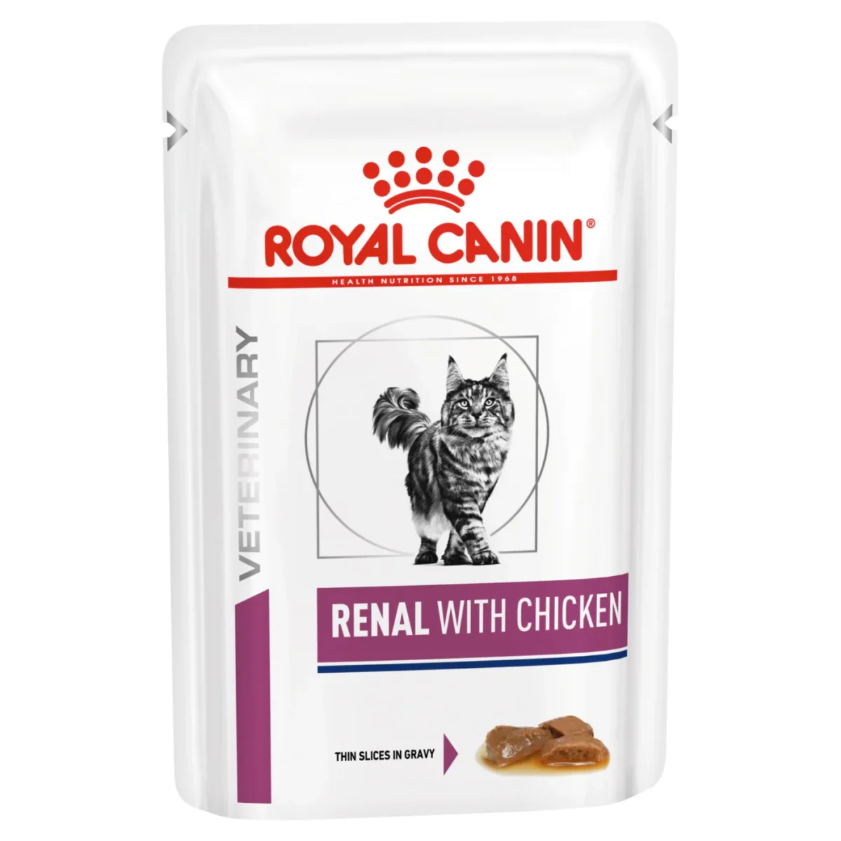 غذای پوچ درمانی رنال گربه طعم گوشت مرغ رویال کنین ROYAL CANIN WITH CHIKEN 85 G