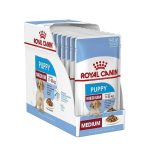 غذای پوچ سگ رویال کنین مدل مدیوم پاپی گرویROYAL CANIN  MEDIUM PUPPY Garve 140 * 10 G