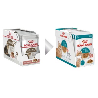 غذای پوچ گربه رویال کنین ایجینگ+11 گروی ROYAL CANIN AGEING GARVY 12 * 85G