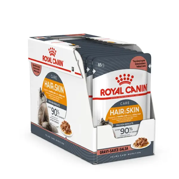 16 غذای پوچ گربه رویال کنین هیرانداسکین گروی ROYAL CANIN HAIR AND SKIN GARVY 12 * 85G - Image 1