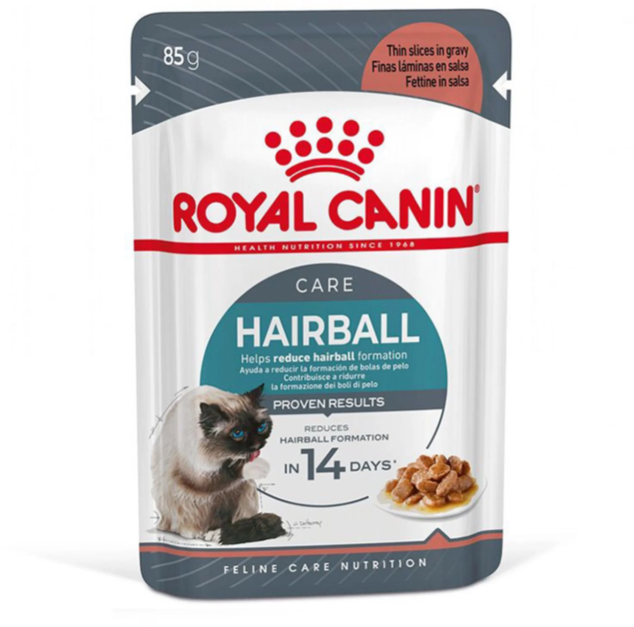 photo-output غذای پوچ گربه رویال کنین هیربال ROYAL CANIN HAIRBALL 85G - Image 1